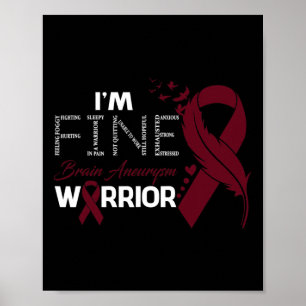 Poster Brain Aneurysm Warrior Eu sou Fine Feather