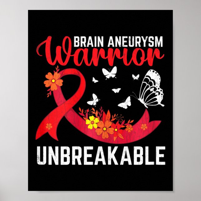 Poster Brain Aneurysm Warrior Unbreakable Surgery Awarene (Frente)