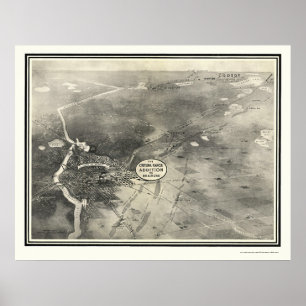 Poster Brainerd, mapa panorâmico do manganês - 1914