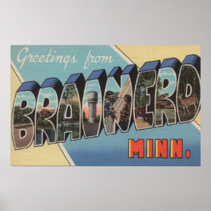 Poster Brainerd, Minnesota - Large Letter Scenes