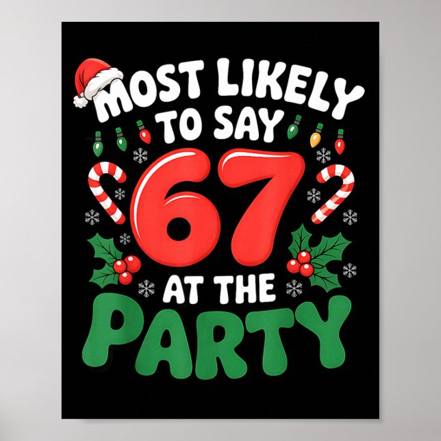 Poster Brainrot Funny Xmas 67 Meme Christmas Most Likely  (Frente)