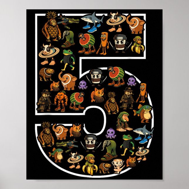 Poster Brainrot Italiano Aniversário De 5 Anos Meninos 5 (Frente)