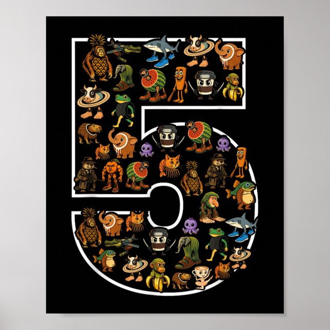 Poster Brainrot Italiano Aniversário De 5 Anos Meninos 5 (Frente)