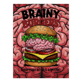 Pôster Brainy Burgers Glossy Poster