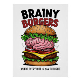 Pôster Brainy Burgers Glossy Poster