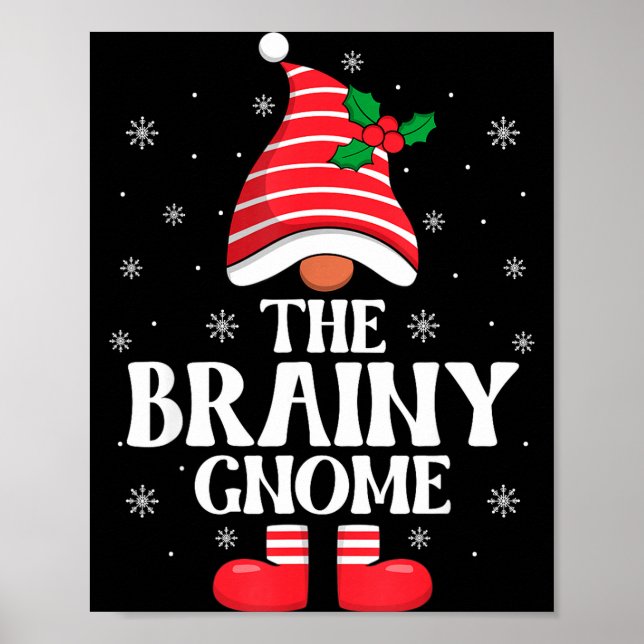 Poster Brainy Gnome Christmas Family Matching Group Funny (Frente)