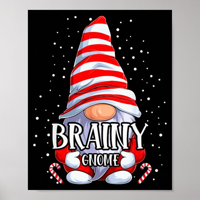 Poster Brainy Gnome Christmas Pajamas Matching Family Gro (Frente)