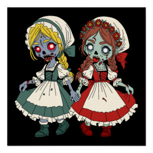 Pôster Branca de Neve e Rosa Vermelha Zumbi