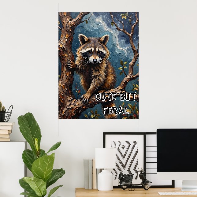 Poster Branch Buddy: Perch do Raccoon (Escritório em casa)
