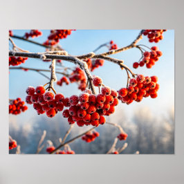 Poster Branch of vibrant red berries