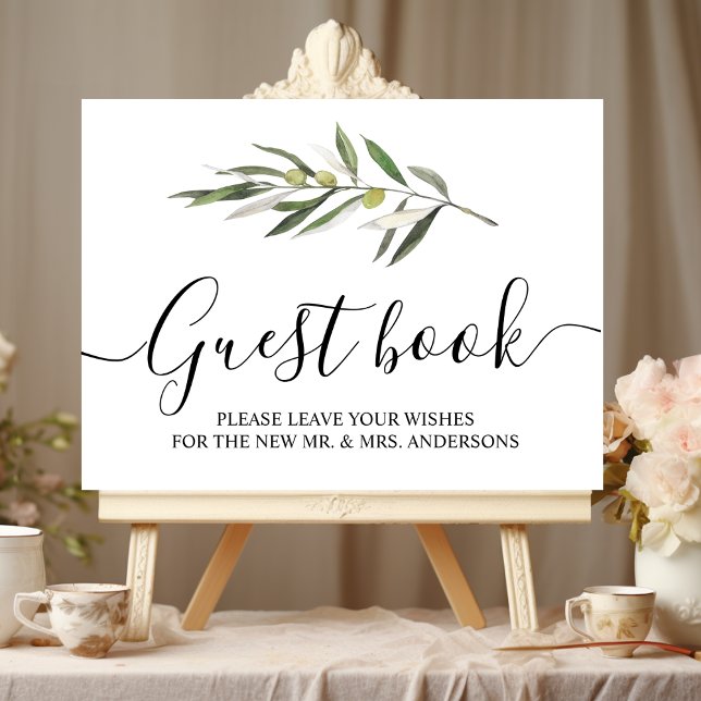 Poster Branch Verde de Cor de Água Simples (Criador carregado)