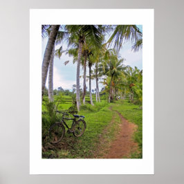 Poster branco (18" x 24") Ubud Bike Bali