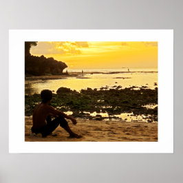 Poster branco (24"x18") Padang Beach Bali