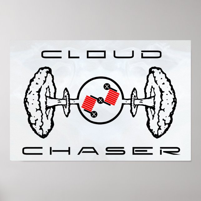 Poster Branco da Cloud Chaser (Frente)