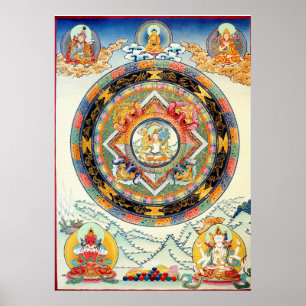 Poster branco da mandala de Tara