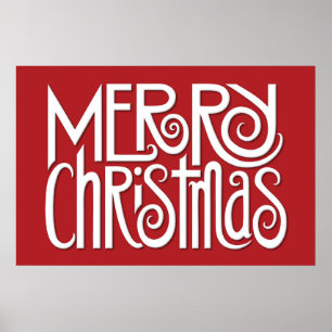 Poster branco de Natal feliz