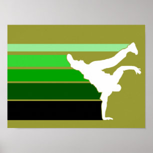 Poster branco do grn do inclinação de BBOY