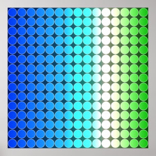 Pôster Branco do verde azul das bolinhas do inclinação