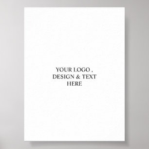 Poster Branco Personalizado – Seu Logotipo & Texto Aqui