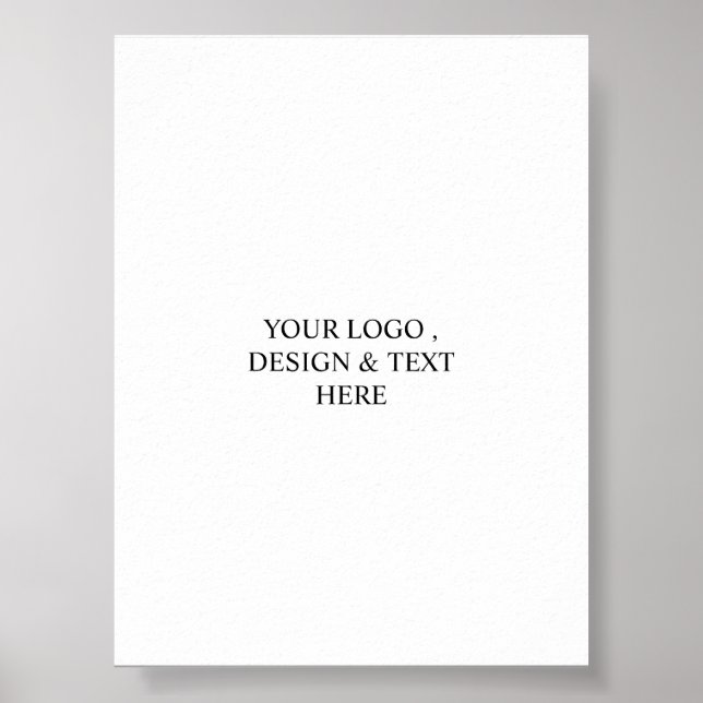 Poster Branco Personalizado – Seu Logotipo & Texto Aqui  (Frente)