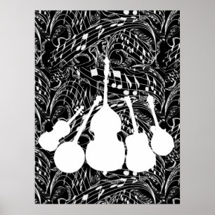 Pôster Branco-POSTER dos INSTRUMENTOS de MÚSICA