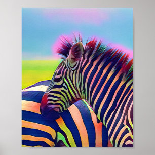 Poster branco-preto-zebra africano