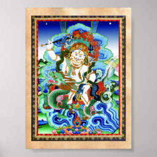 Pôster Branco tibetano oriental legal Jambhala do thangka