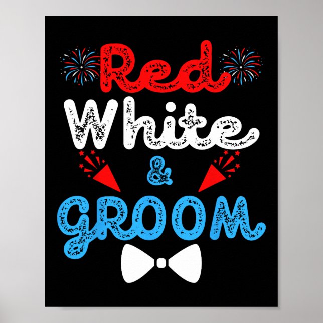 Poster Branco Vermelho E Festa de casamento Engraçada De  (Frente)