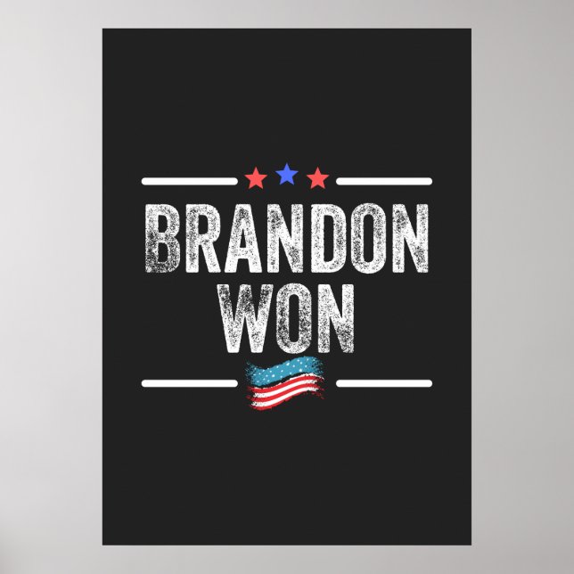 Poster brandon ganhou, brandon ganhou engraçado, brandon  (Frente)