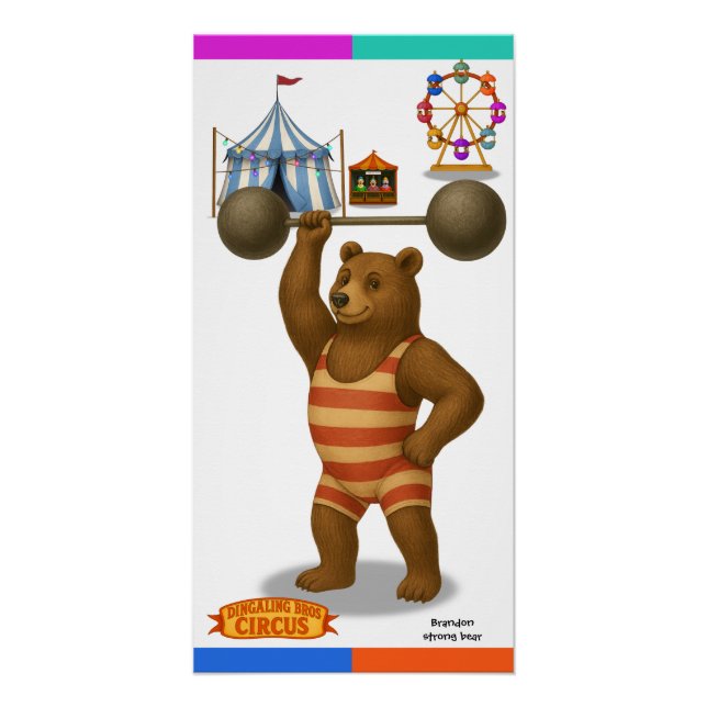 Pôster Brandon, urso forte (Frente)