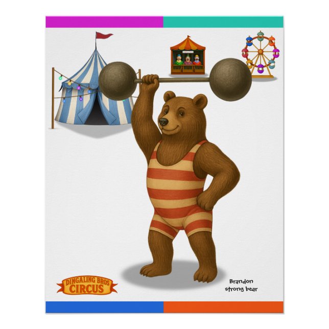 Pôster Brandon, urso forte (Frente)