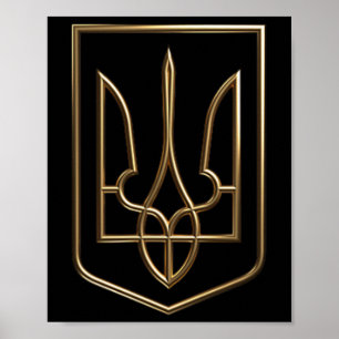 Poster Brasão da Ucrânia Gerfalcon Tridente Com Brasão De