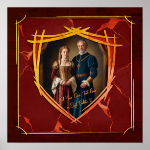 Poster Brasão de Armas da Família Cavaleiro Presente Anti