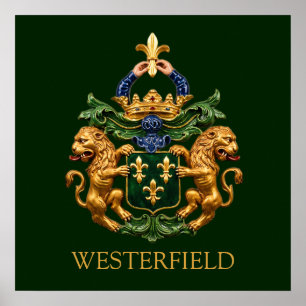 Poster Brasão de Armas da Família Holandesa Westerfield.