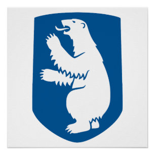 Pôster brasão de armas da Groenlândia país símbolo emblem