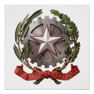 Pôster Brasão de armas da Itália símbolo emblema bandeira