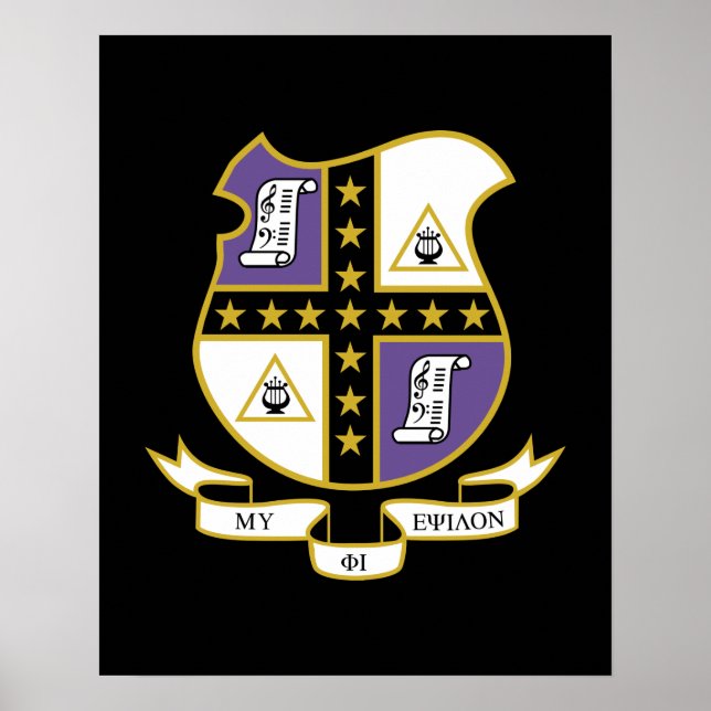 Poster Brasão de Armas da Mu Phi Epsilon (Frente)