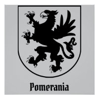 Brasão de Armas da Pomerânia Preto e Branco Heráld