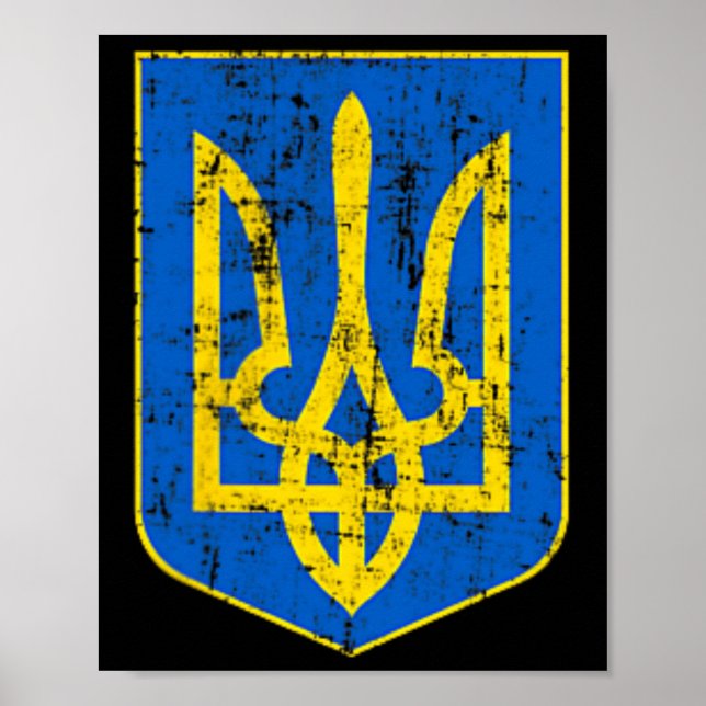 Poster Brasão de Armas da Ucrânia 2 (Frente)