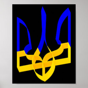 Poster Brasão de Armas da Ucrânia Azul e Amarelo Gerifalt