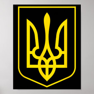 Poster Brasão de Armas da Ucrânia - Slava Ukraini
