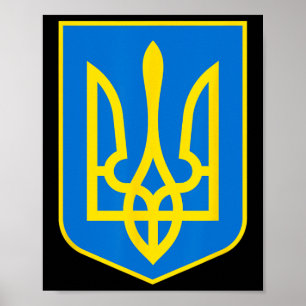 Poster Brasão de Armas da Ucrânia - Slava Ukraini 2