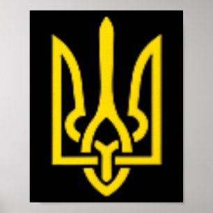 Poster Brasão de Armas da Ucrânia Tryzub Volodymyr Zelens