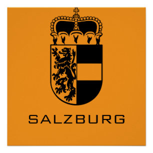 Pôster Brasão de Armas de Salzburgo Arte Monocromática Re