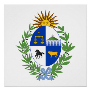 Pôster brasão de armas do país Uruguai símbolo emblema ba