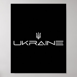 Poster Brasão De Armas Minimalista Da Ucrânia Orgulho Ucr