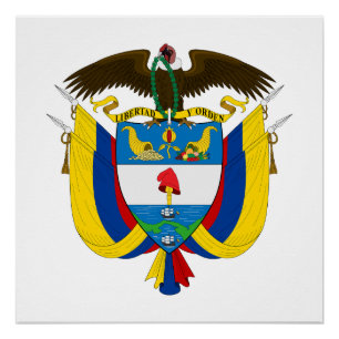 Pôster brasão de armas símbolo emblema bandeira da Colômb