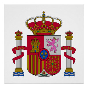Pôster Brasão de armas símbolo emblema bandeira da Espanh