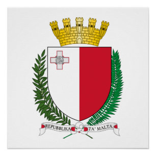 Pôster brasão de armas símbolo emblema bandeira da Malta
