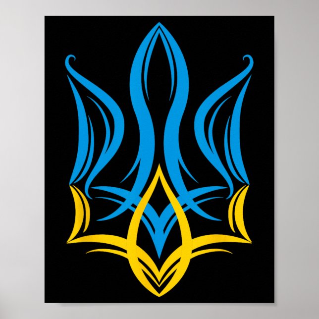 Poster Brasão de Armas Ucraniano Estilizado (Frente)